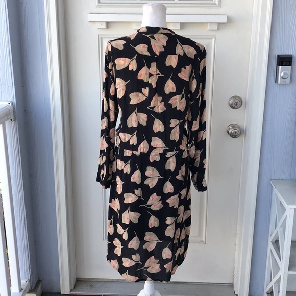 Lucky Brand Black and Pink Long Sleeve Shirt Dress - Picture 3 of 11
